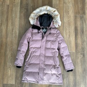TNA The Powder Parka from Aritzia in Fawn Pink